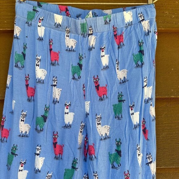 Nite Nite Munki Munki Llama Pajama Blue Jammie Pants Size S - Picture 3 of 8